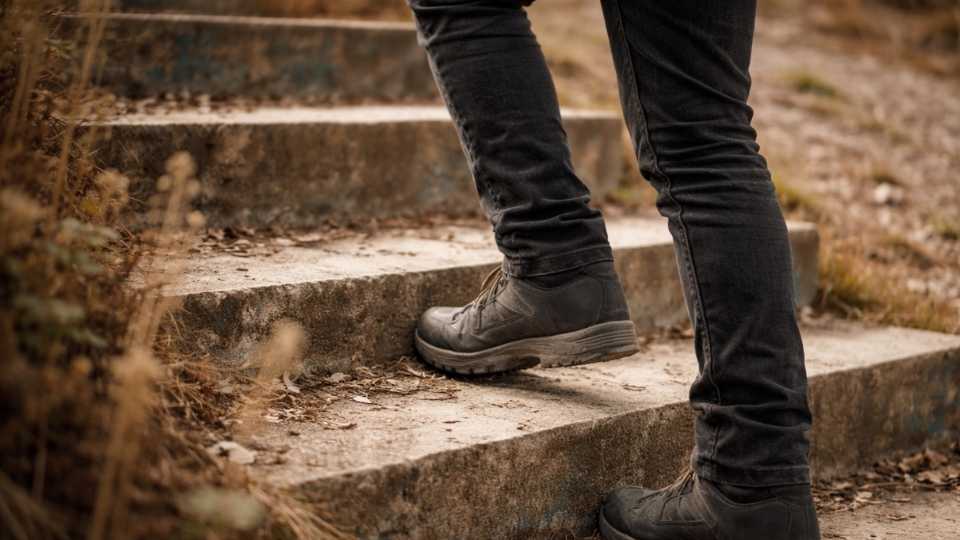 a man walking of the steps that symbolizing overcoming stages of addiction.