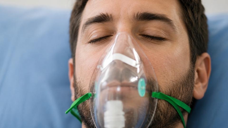 crack lung hero image of a man wearing an oxygen mask.