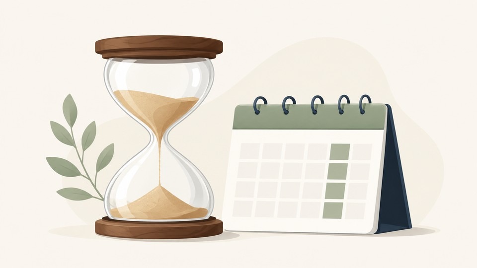 Hourglass and calendar showing how long molly stays in your system across detection windows