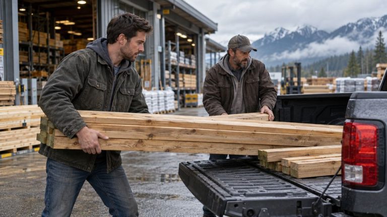 Two brothers loading lumber together, illustrating everyday support during recovery from meth addiction